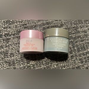 Travel size fresh Rose deep Hydration cream & Umbrian Clay Purifying Mask